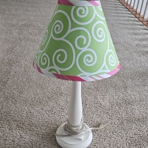 Green and Pink Swirl Table Lamp